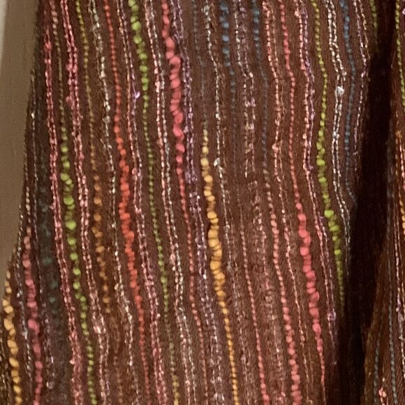 Max Nouveau Womens Long Scarf Brown Multicolored Earthy Tones Winter Neck Warmer - Picture 6 of 8